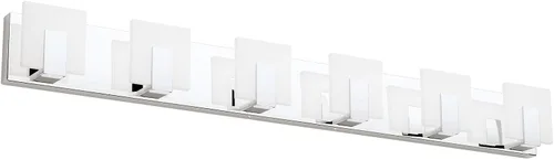 Vista 12 de Aipsun 2 luces regulables modernas LED de tocador para baño, acrílico blanco esmerilado, cromado arriba y abajo, lámparas de pared sobre espejo