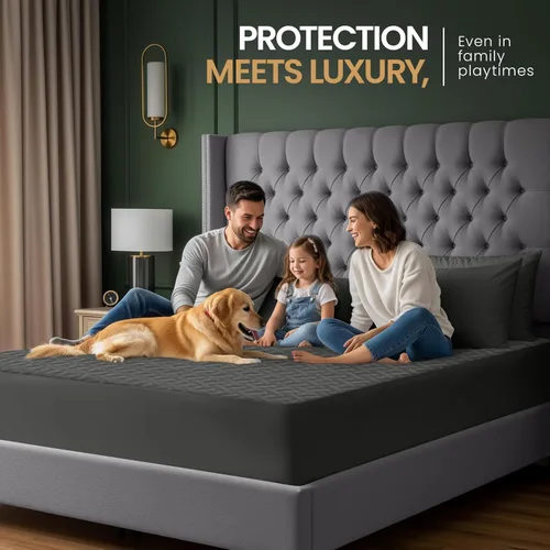 Vista 6 de Utopia Bedding Protector de colchón impermeable tamaño King (gris), funda de colchón de tela suave 3D de alta calidad, se adapta a 17 pulgadas