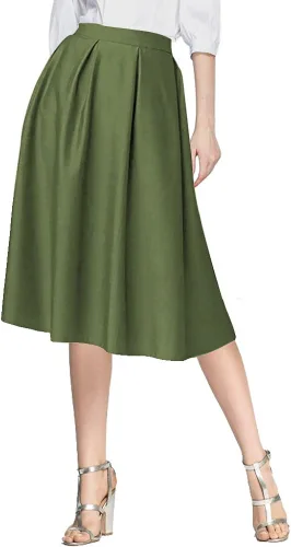 Vista 2 de Urban CoCo A line falda plisada Midi con bolsillos, para mujer