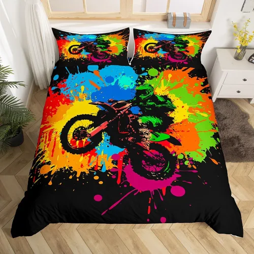 Vista 20 de Erosebridal Juego de ropa de cama para niños de construcción tamaño individual para niños, cubierta de edredón para camiones excavadoras, juego