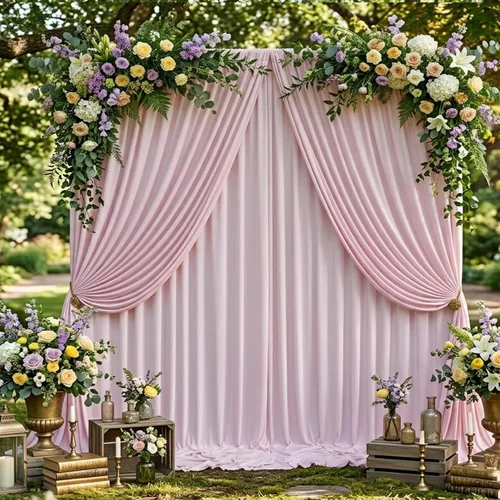 Vista 106 de Cortinas de fondo negras negras sin arrugas para fiestas, cortinas de tela gruesa para telón de fondo de fotos para cumpleaños, bodas, baby shower
