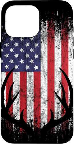 Vista 19 de Deer Hunting American Flag Whitetail Buck Antlers Case for iPhone 17
