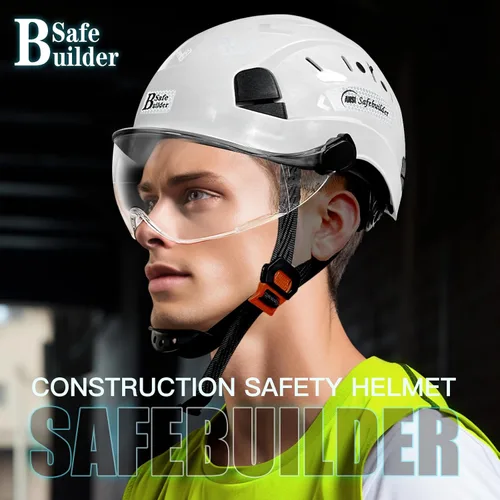 Vista 5 de Casco de Seguridad de Construcción con Visera Casco Duro ABS Cascos Duros de Ventilación Ajustable Protección de Cabeza de Trabajo Industrial
