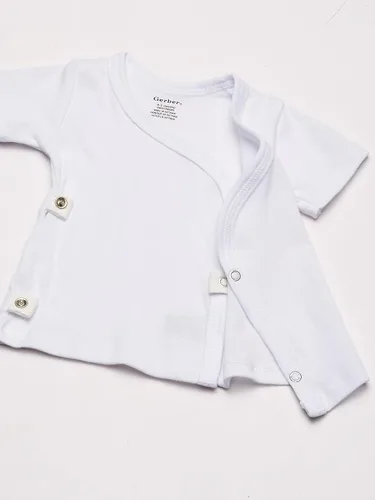 Vista 3 de Gerber Paquete de 3 camisas de manga corta con cierre lateral para bebé niña