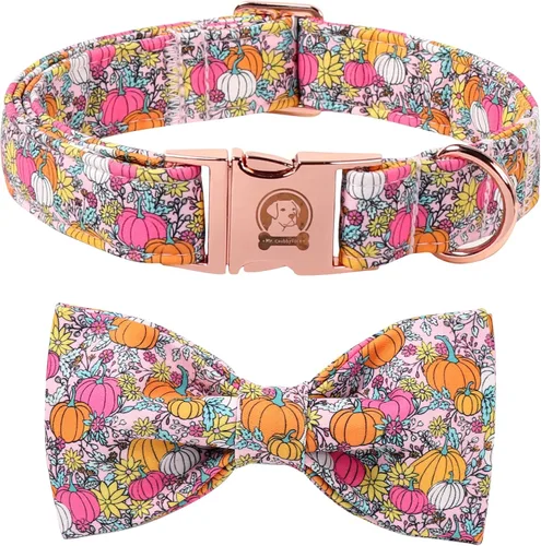 Vista 37 de MR. CHUBBYFACE - Collar de perro de San Valentín con corbatín, lindo collar de perro con corazón azul con hebilla de metal, collar de algodón