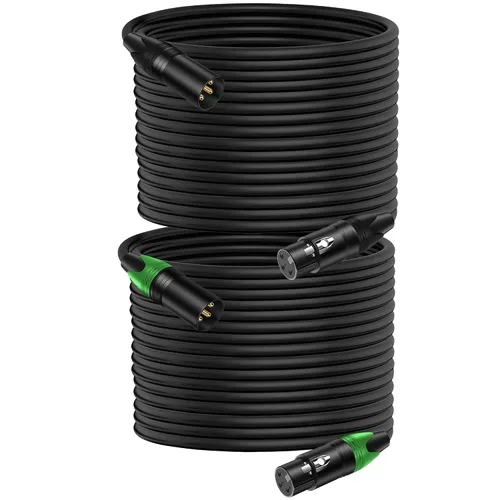 Vista 20 de LanSenSu 1 micrófono divisor XLR Y macho a 2 hembras, XLR hembra de 3 pines a doble XLR macho Y-Splitter Cables de audio de micrófono equilibrado
