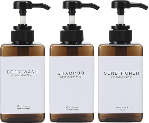 Vista 16 de Dispensador de champú y acondicionador para pared de ducha, 3 cámaras, dispensador de jabón de ducha cuadrado sin taladros, montaje en pared con 3