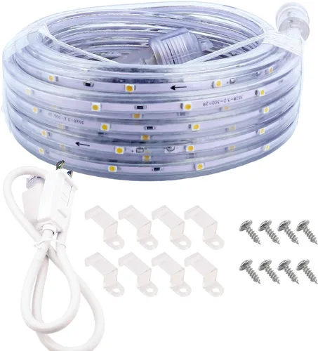 Vista 7 de Guirnalda de luces LED, 5 metros, tira de luces impermeable y conectable, 3000K blanco suave, iluminación de ambiente para interiores y exteriores