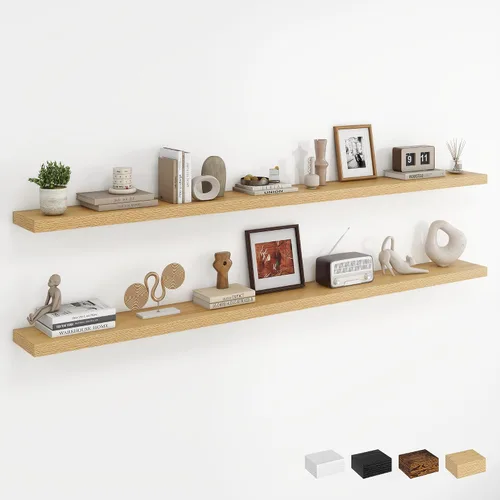 Vista 60 de Dreamland Estantes flotantes negros de 20 pulgadas, estantes de pared de 20 pulgadas para baño, dormitorio, cocina, estante de libros montado