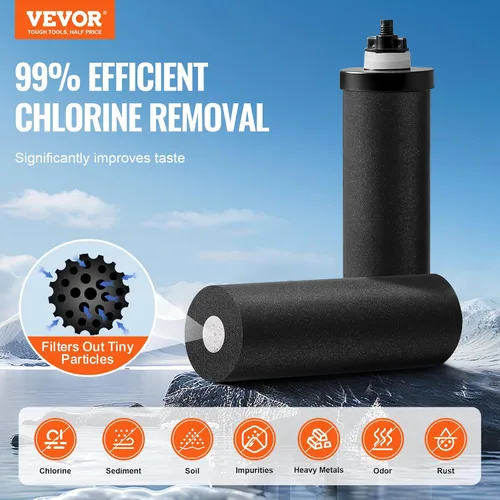 Vista 2 de VEVOR Sistema de filtro de agua por gravedad, sistema de sobremesa de acero inoxidable 304 de 1.5G, sistema de filtración de agua, reduce el plomo