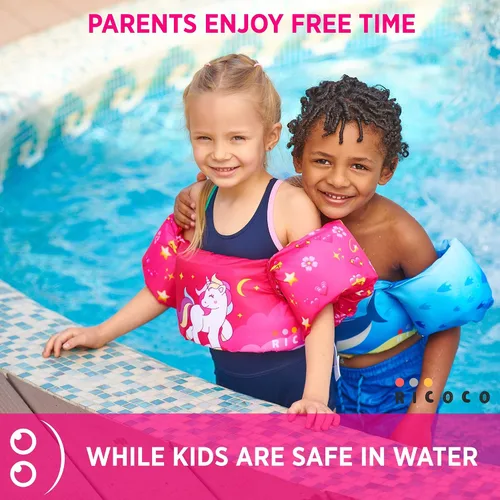 Vista 7 de Toddler Swim Vest - Swim Floaties for Toddlers Girls and Boys 20-30-40-50 pounds - Kids Swim Vests for Pool, Beach, Lake and River - Baby Floatie