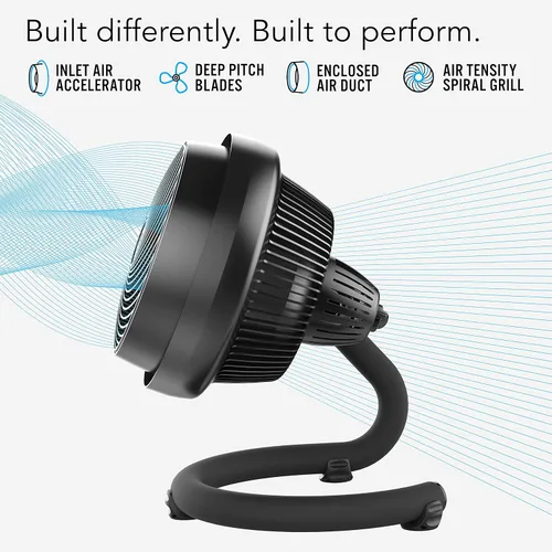 Vista 3 de Vornado Ventilador circulador de aire de tamaño mediano 623, negro