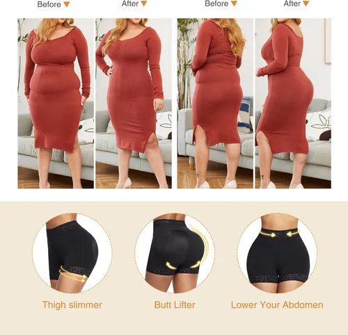 Vista 2 de FeelinGirl Calzones levantadores de glúteos realzadores de cadera moldeadores de abdomen moldeadores de cuerpo pantalones cortos de faja
