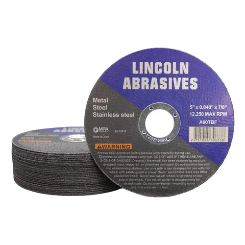 Vista 21 de Paquete de 25 ruedas de corte de 4.5" Lincoln Abrasives .040" Metal y acero inoxidable