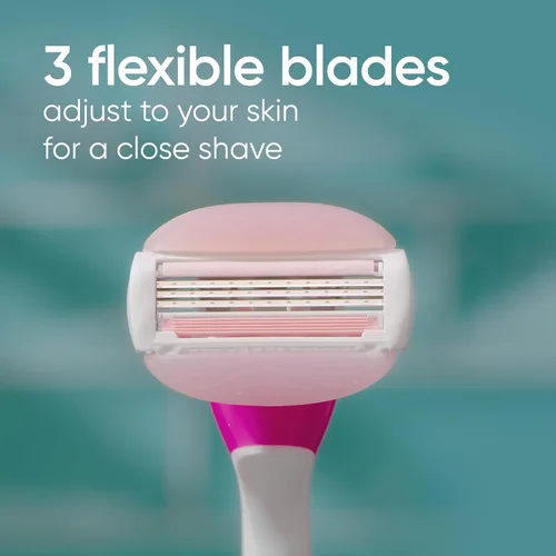 Vista 3 de Gillette Venus ComfortGlide - Maquinillas de afeitar desechables para mujer, 2 unidades, con barras de humedad perfumadas de té blanco para un