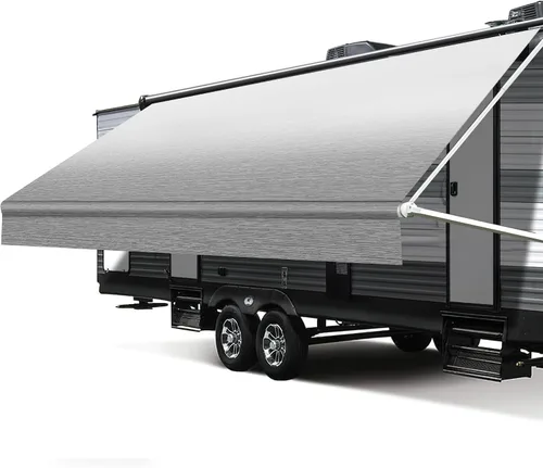Vista 11 de Repuesto de tela para toldo de autocaravana, 19.5 onzas, resistente, resistente a la intemperie, toldo de vinilo para cámper, toldo universal