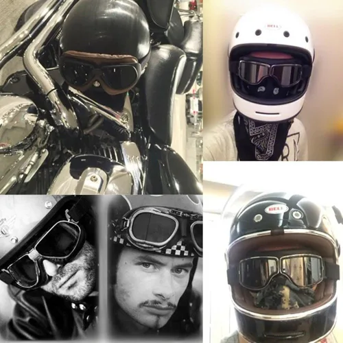 Vista 6 de Gafas de Motocicleta Vintage Antiarañazos Gafas de Scooter Esquí para Hombres Mujeres Adultos