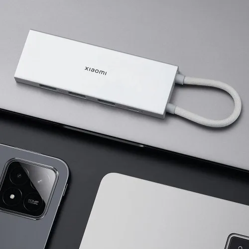 Vista 6 de Xiaomi Hub 5 en 1 tipo C, pantalla dual, admite resolución 4KUHD, carga rápida PD100W, USB de alta velocidad 3.0x3, puerto HDMI tipo C