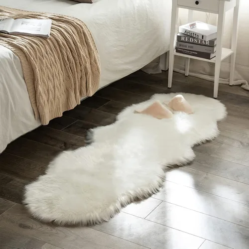 Vista 17 de MIULEE Alfombra de Área de Lujo Súper Suave y Esponjosa de Piel Sintética Rectangular Alfombra Decorativa de Felpa Shaggy para Mesita de Noche Sofá