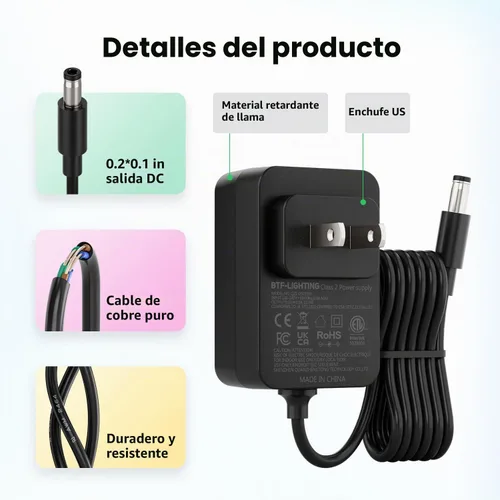 Vista 5 de BTF-LIGHTING Adaptador de fuente de alimentación de 5V 3A 15W