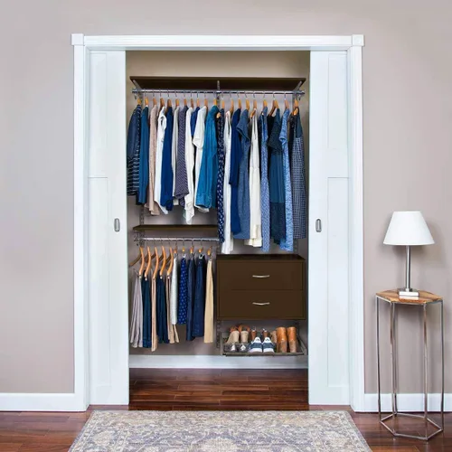Vista 15 de Organized Living freedomRail - Kit organizador de armario ajustable, 48 a 52 pulgadas, pera chocolate
