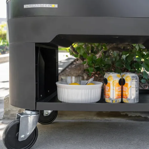 Vista 8 de Permasteel Enfriador de patio rodante: gran hielera para exteriores con ruedas, enfriador de bebidas para patio trasero, barbacoa, portón trasero