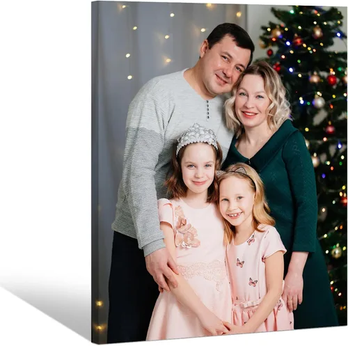 Vista 12 de GagetElec Foto personalizada al lienzo, impresiones en lienzo personalizadas con tus fotos (6 x 8 pulgadas enmarcadas), regalos de Navidad
