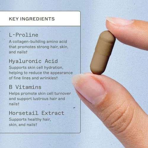 Vista 3 de Amy Myers MD Cabello y uñas - Apoya el cabello fuerte, la piel radiante y las uñas saludables - L-prolina, cola de caballo, ácido hialurónico - Sin