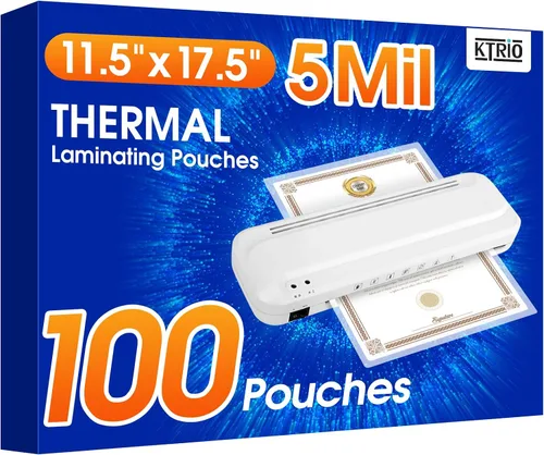 Vista 10 de KTRIO Paquete de 25 hojas de laminación, capacidad para hojas de 11 x 17 pulgadas, bolsas de laminación térmica de 5 mil, hojas laminadas de 11.5 x