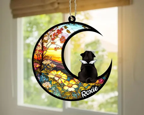 Vista 18 de LOVELYPOD Adorno de Navidad personalizado para perro Basset Hound (marrón) Basset Hound (marrón) adorno para atrapasoles de perro, razas de perros