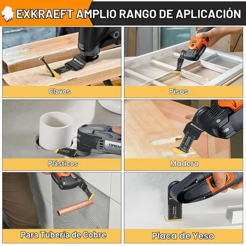 Vista 6 de EXKRAEFT 18 cuchillas multiherramienta de titanio, hojas de sierra