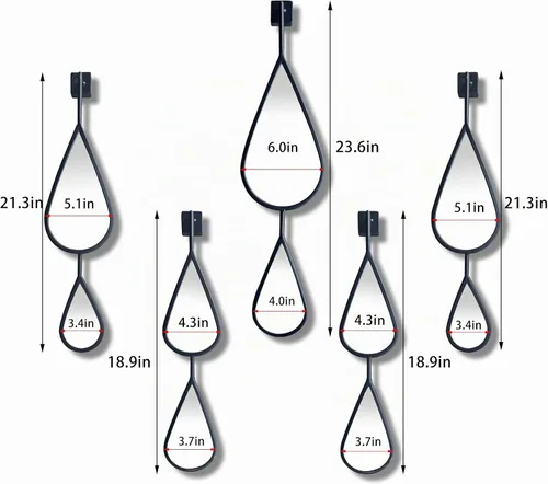 Vista 5 de BAODANFU Espejos de pared decorativos con marco de metal negro para pared de entrada, comedor, sala de estar, dormitorio, sobre chimenea, decoración