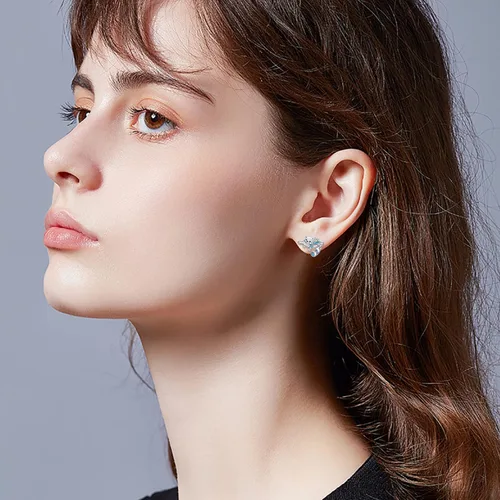 Vista 3 de RJK Aretes de plata de ley con forma de animal para mujer regalos de Navidad cumpleaños joyería hipoalergénica para mujer