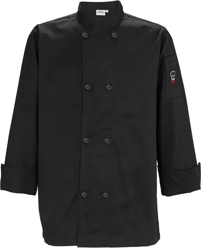 Vista 3 de WINCO Chaqueta de chef negra, talla S