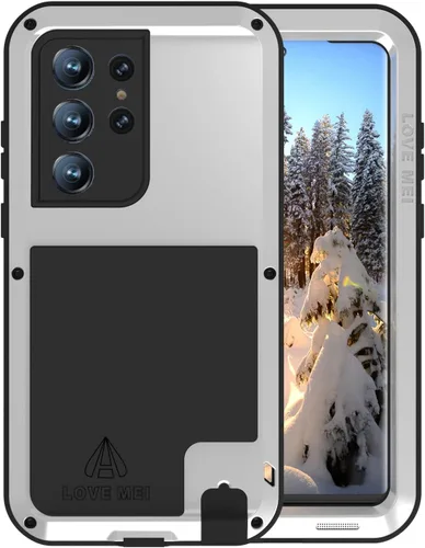 Vista 8 de LOVE MEI Funda militar resistente para Samsung Galaxy S23 Ultra, sin protector de pantalla de vidrio templado, a prueba de golpes, a prueba de Negro