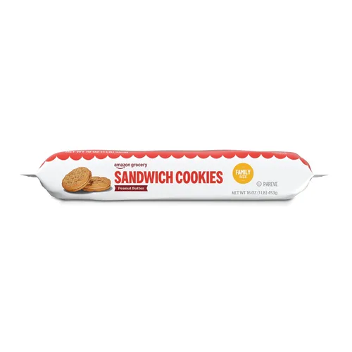 Vista 5 de Amazon Grocery, Galletas de sándwich de mantequilla de maní, 1 libra (anteriormente Happy Belly, el empaque puede variar)