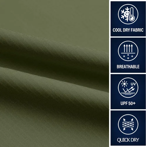 Vista 5 de Pantalones cortos de senderismo para hombre, de secado rápido, ligeros, transpirables, para exteriores, de carga.