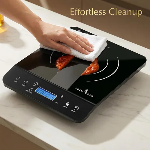 Vista 8 de Placa de Inducción Portátil - Placa Caliente de Inducción de Quemador Único - Calentamiento Seguro y Rápido para Cocina Gourmet - Diseño Elegante