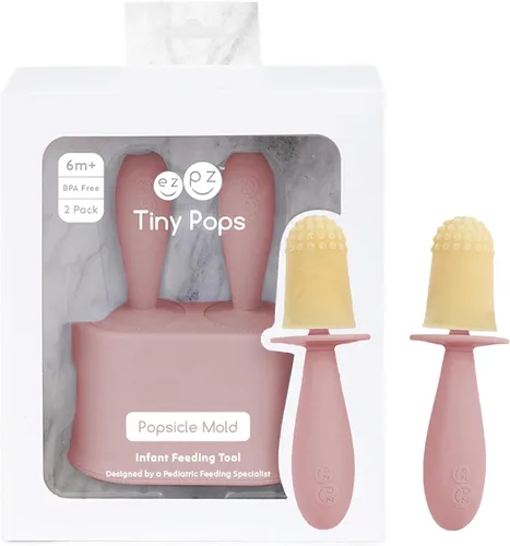 Vista 8 de ezpz Happy Pops (Blush) - 24 meses+ - Juego de moldes para paletas con dos varillas para niños pequeños + preescolares - Esenciales para niños