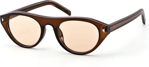 Vista 16 de AZorb Lentes de sol ovalados pequeños retro con diseño de ojo de gato para Tortuga/Marrón degradado