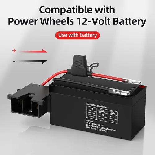 Vista 5 de Conector de Arnés de Cables de Repuesto de 12 Voltios para Batería de Power Wheels con Cable de 12 AWG y 3 Fusibles Reemplazables para Juguetes