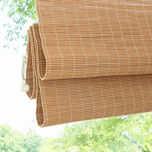 Vista 9 de Persianas romanas de bambú para exteriores, persianas de bambú personalizadas para exteriores, impermeables, resistentes al viento, para patio