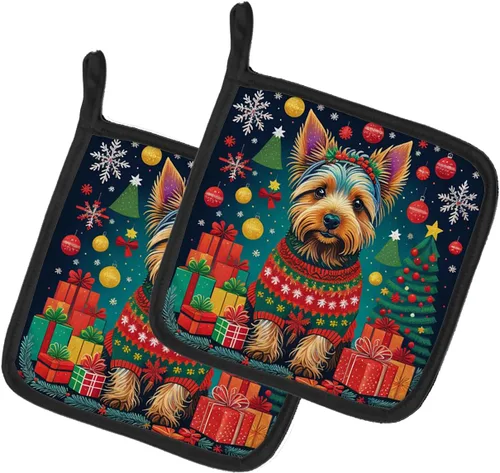 Vista 29 de Affenpinscher - Par de soportes para ollas de Navidad