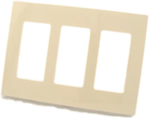Vista 4 de Leviton Placa de pared Decora Plus de 3 elementos sin tornillos con montaje a presión, 80311-SW, blanco