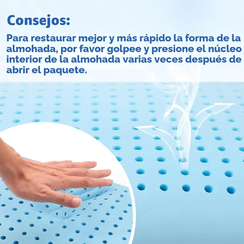 Vista 4 de CushZone Almohadas de espuma viscoelástica para dormir, almohada de cama con funda extraíble y lavable a máquina, almohada de cama para dormir