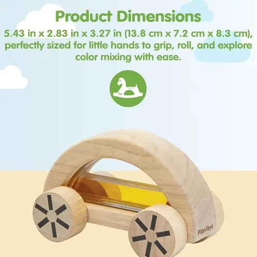 Vista 2 de PlanToys® Wautomobile - Coche de juguete de madera Montessori amarillo