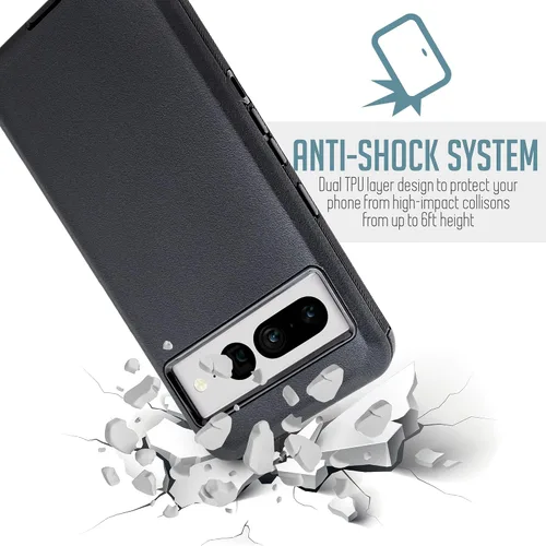 Vista 8 de Customerfirst - Funda diseñada para Google Pixel 7 con clip para cinturón y soporte, funda resistente de triple capa de cuerpo completo