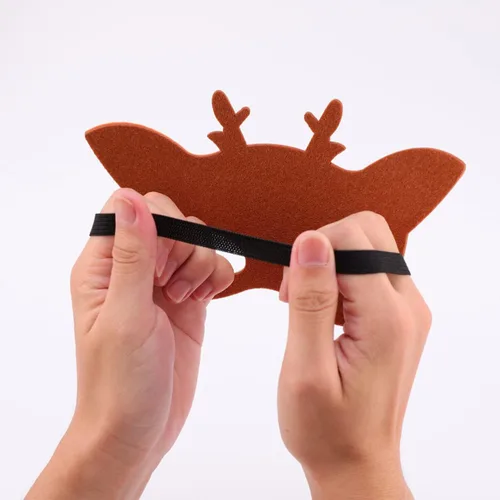 Vista 5 de Máscaras de animales de fieltro, 10 unidades, máscaras de animales de dibujos animados, suministros de fiesta de cosplay, máscaras de Halloween