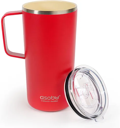 Vista 26 de asobu Taza de viaje 360 – Taza de acero inoxidable aislada al vacío de 28 onzas con tapa y asa a prueba de derrames de 360° – Mantiene las bebidas