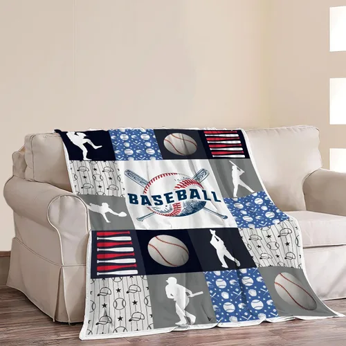 Vista 39 de Manta decorativa de béisbol – Cómodo forro polar de franela de felpa, ligera, cálida, suave, esponjosa, difusa, 40 x 50 pulgadas para niños, niños
